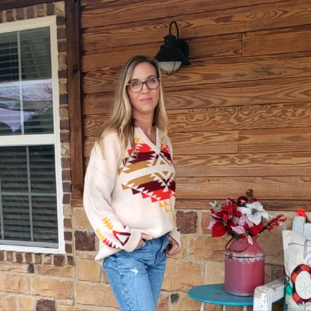 Ivory Aztec Sweater - Picture 7 of 7